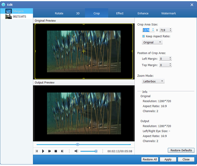 Optimize output MPEG file