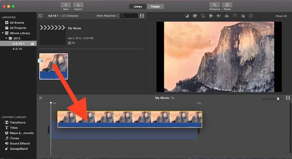 iMovie add watermark to video