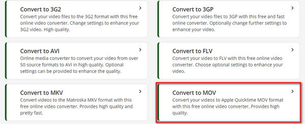 Online Convert Select MOV