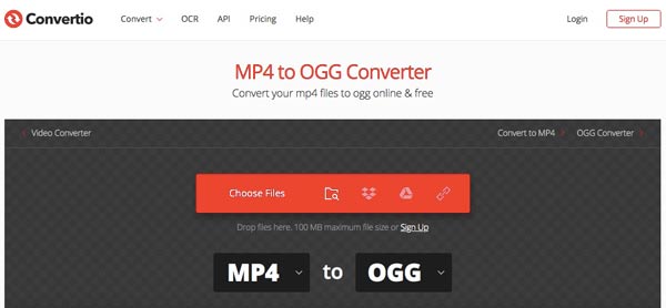 Convert MP4 to OGG Convertio