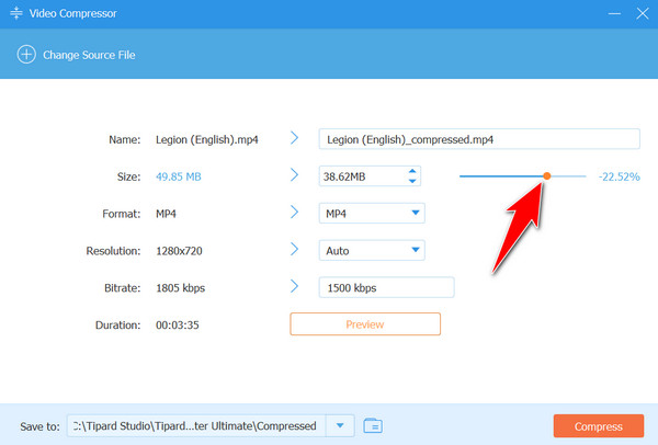 Drag Slider to Compress