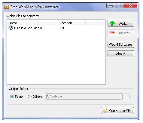 WebM to MP4 with Free WebM to MP4 Converter