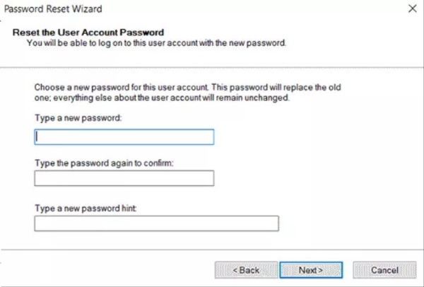 Password Reset Wizard Option