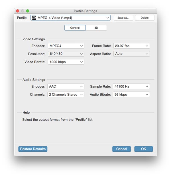 Personalize as configurações de saída