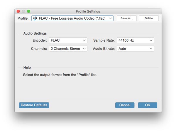 Profile settings