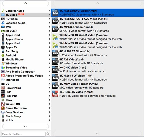 choose output format