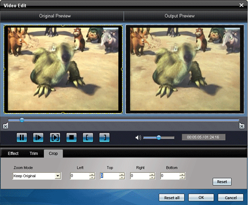Convert DVD for Creative Zen Crop