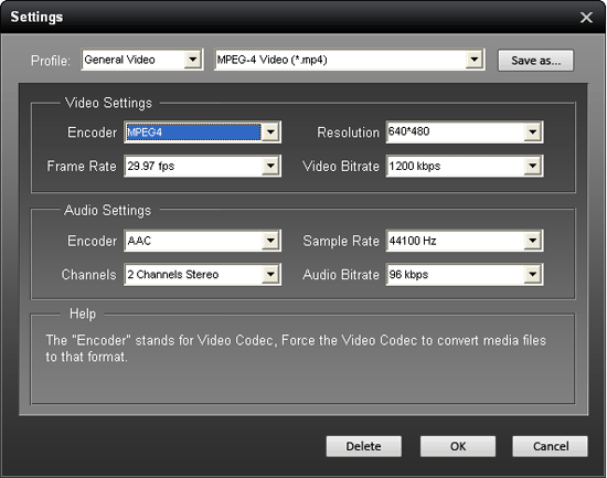 iPhone Video Converter Settings