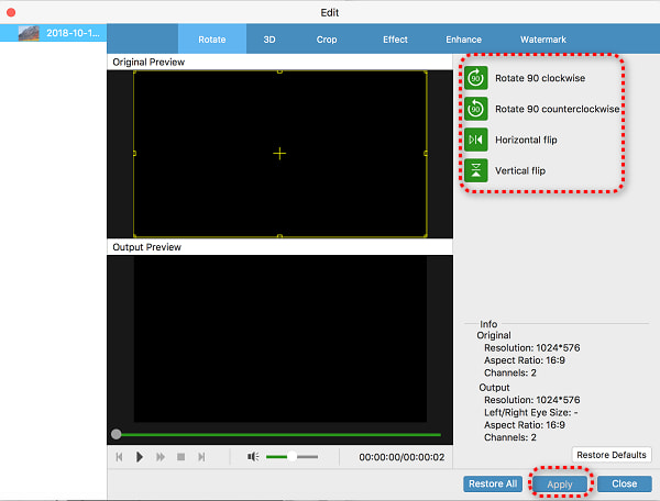 Ruota video 2D