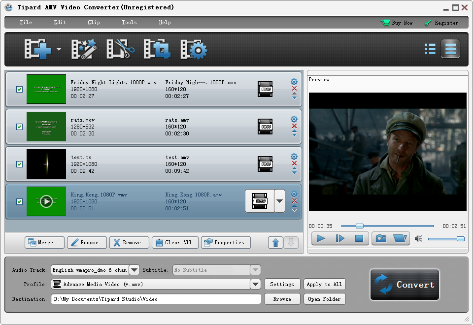 Tipard AMV Video Converter screenshot Tipard AMV Video Converter screenshot