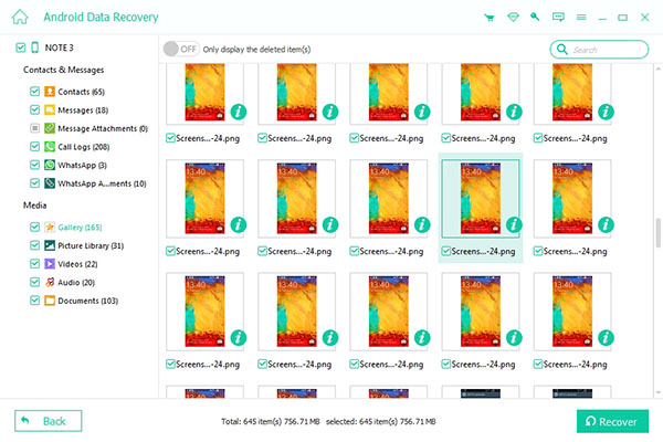 Tipard Android Data Recovery screenshot