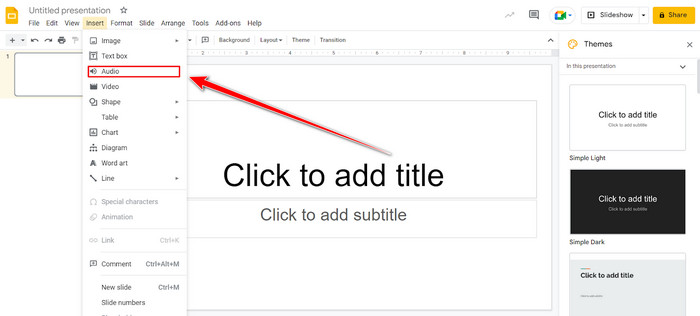 Add Audio In Sldies