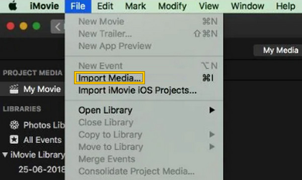 Aggiungi musica importata da iMovie