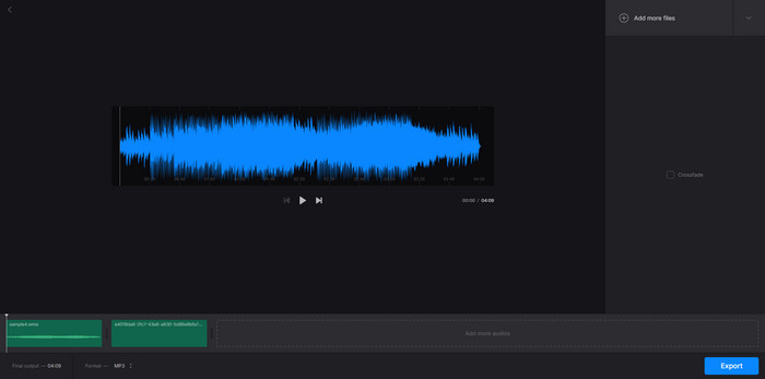Clideo Audio Joiner Interface