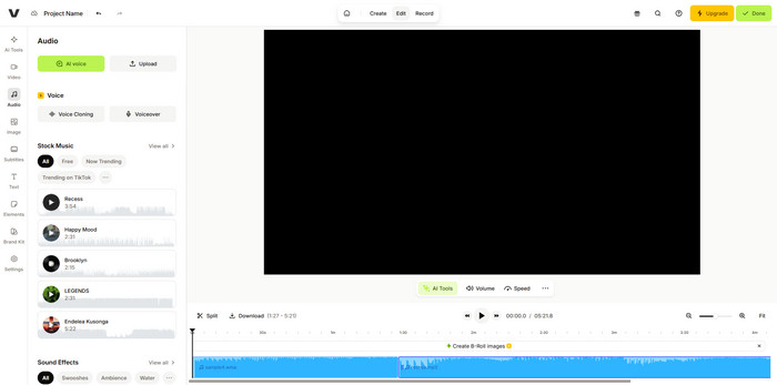 VEED.io Audio Merger Interface