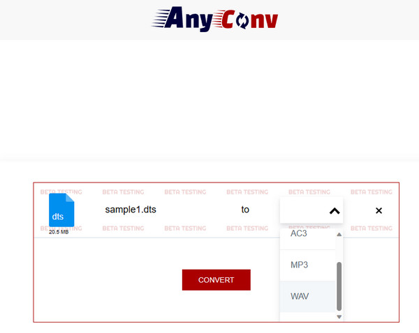 Converteer DTS-bestand AnyConv