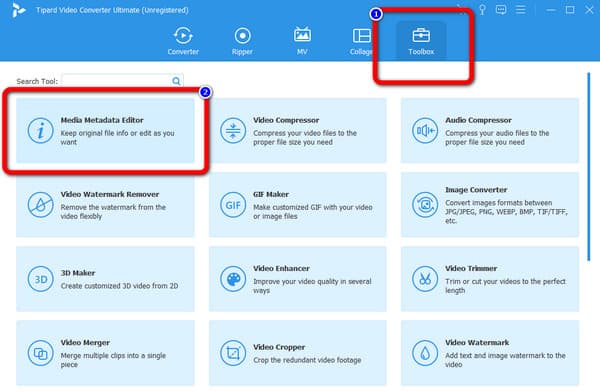 Nástroj Media Metadata Editor Toolbox