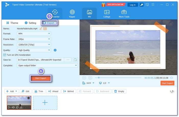 Save Video With Fading Audio