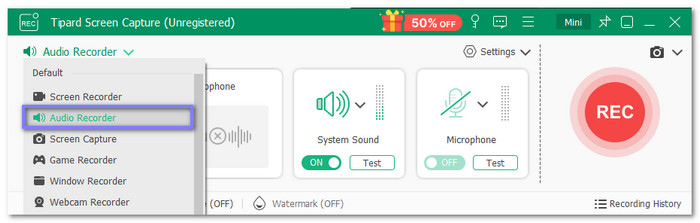 Choose Audio Recorder