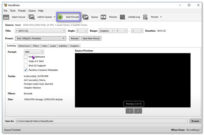 Convert MOV to OGG in HandBrake