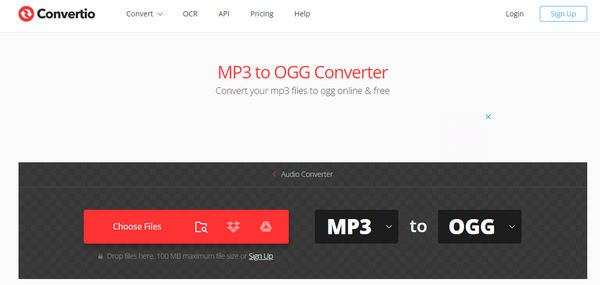 Convertio Выберите MP3 OGG