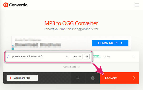 Convertio Dönüştürme MP3 OGG