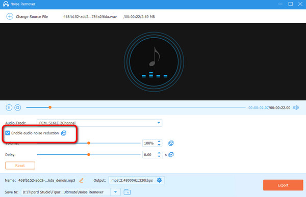 Toggle Enable Audio Noisreduction