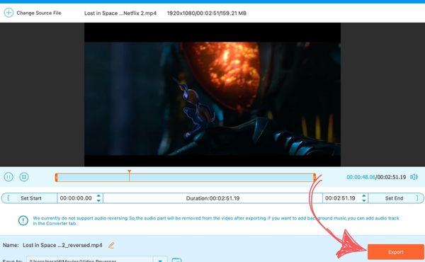 Reverse Audio Export