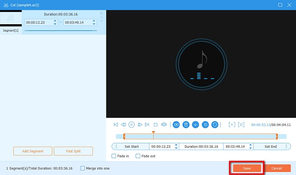 Sla ingekorte audio op