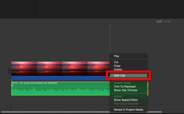 Split klip iMovie