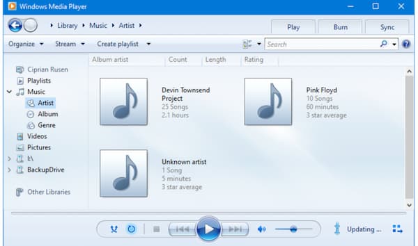 A Windows Media Player