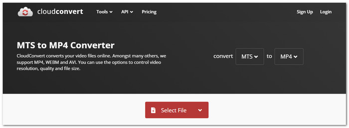 Cloudconvert MTS to MP4 Converter