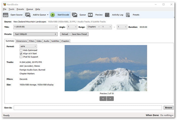 Handbrake MTS to MP4 Converter
