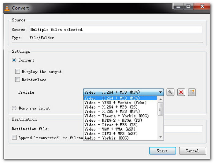 VLC MTS to MP4 Converter