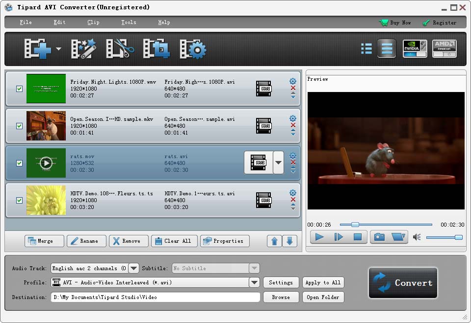 Tipard AVI Converter screenshot