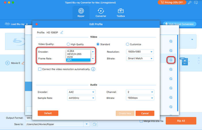 Select Video Codec