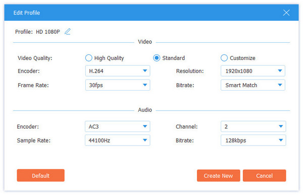 video parametrit