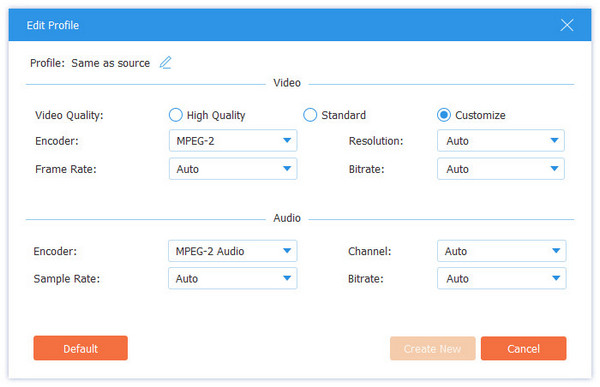 Choose output DivX format