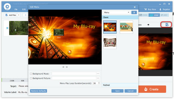 Add Menu to Blu-ray
