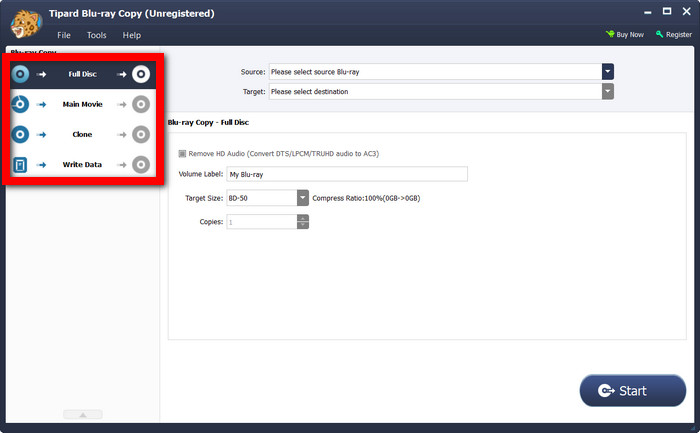 Select Copy Mode
