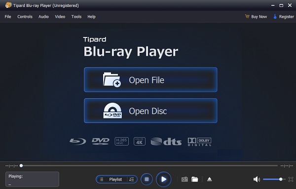 Tipard Blu-rayt Player Interface