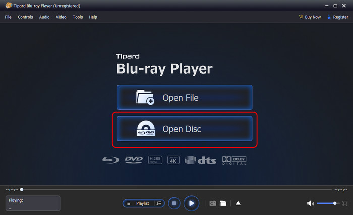 Открытый диск Blu-ray