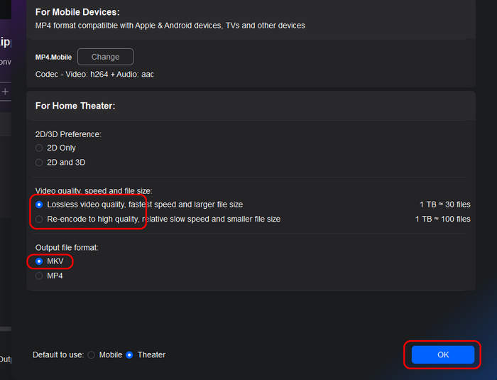 Select MKV in DVDFab
