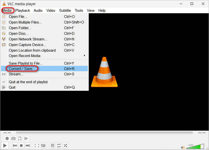 Lancer Media Converter dans VLC