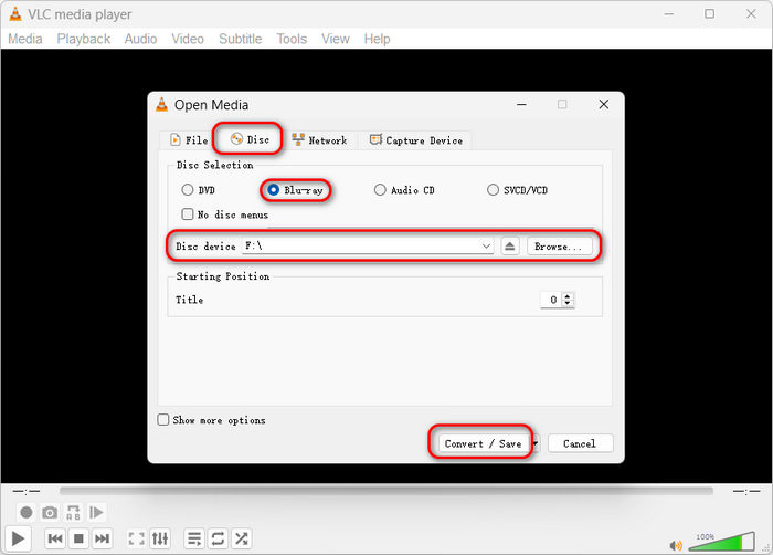 Charger le Blu-ray dans VLC