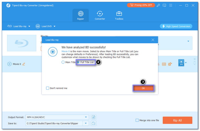 Select Blu-ray Titles You Want to Rip Into MP3