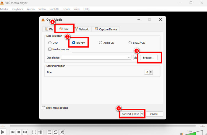 Disc Blu-ray Browse VLC