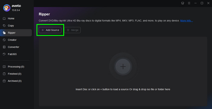 Ripper Add Source DVDfab