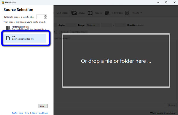 File Option Handbrake