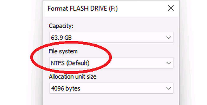 USB Drive Selection
